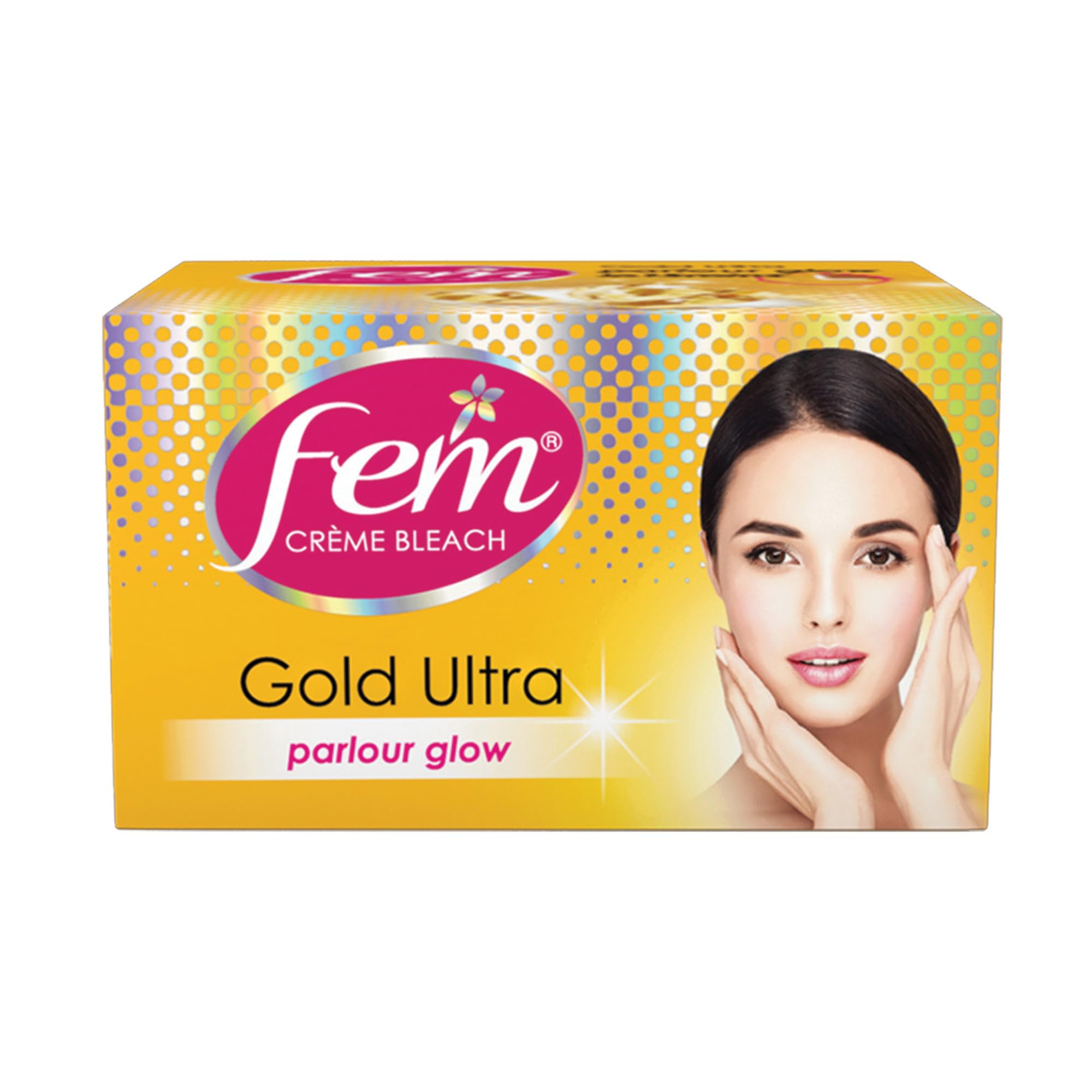 Front view of Fem Gold Ultra Cream Bleach 30g jar