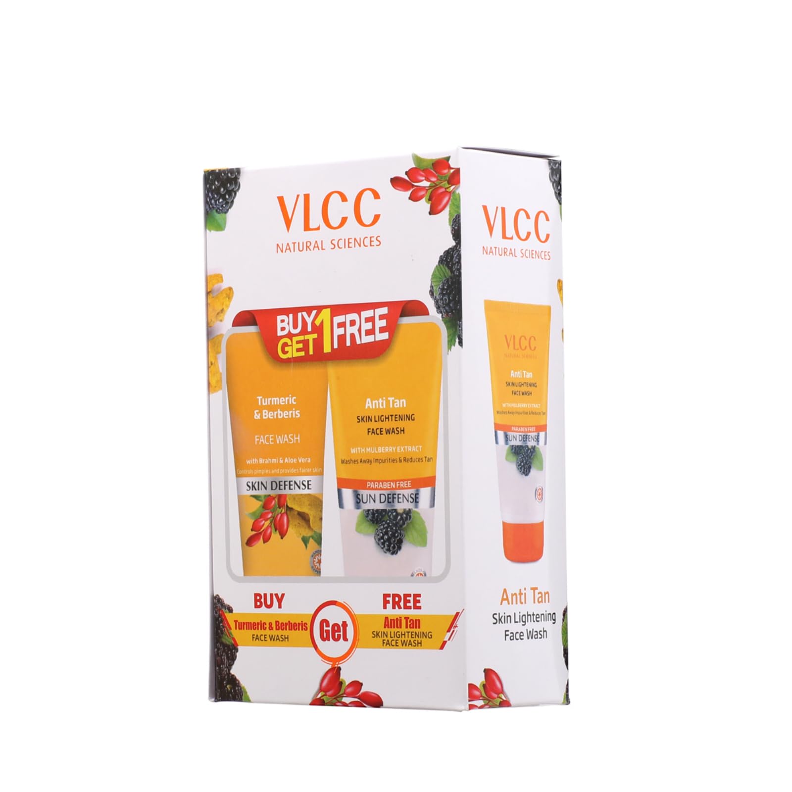 VLCC Turmeric & Berberis Face Wash + Anti Tan Skin Lightening Face Wash -150ml X 2 - Buy One Get One - with Turmeric & Berberis, Mulberry Extract, and Orange Peel Extract – view 2