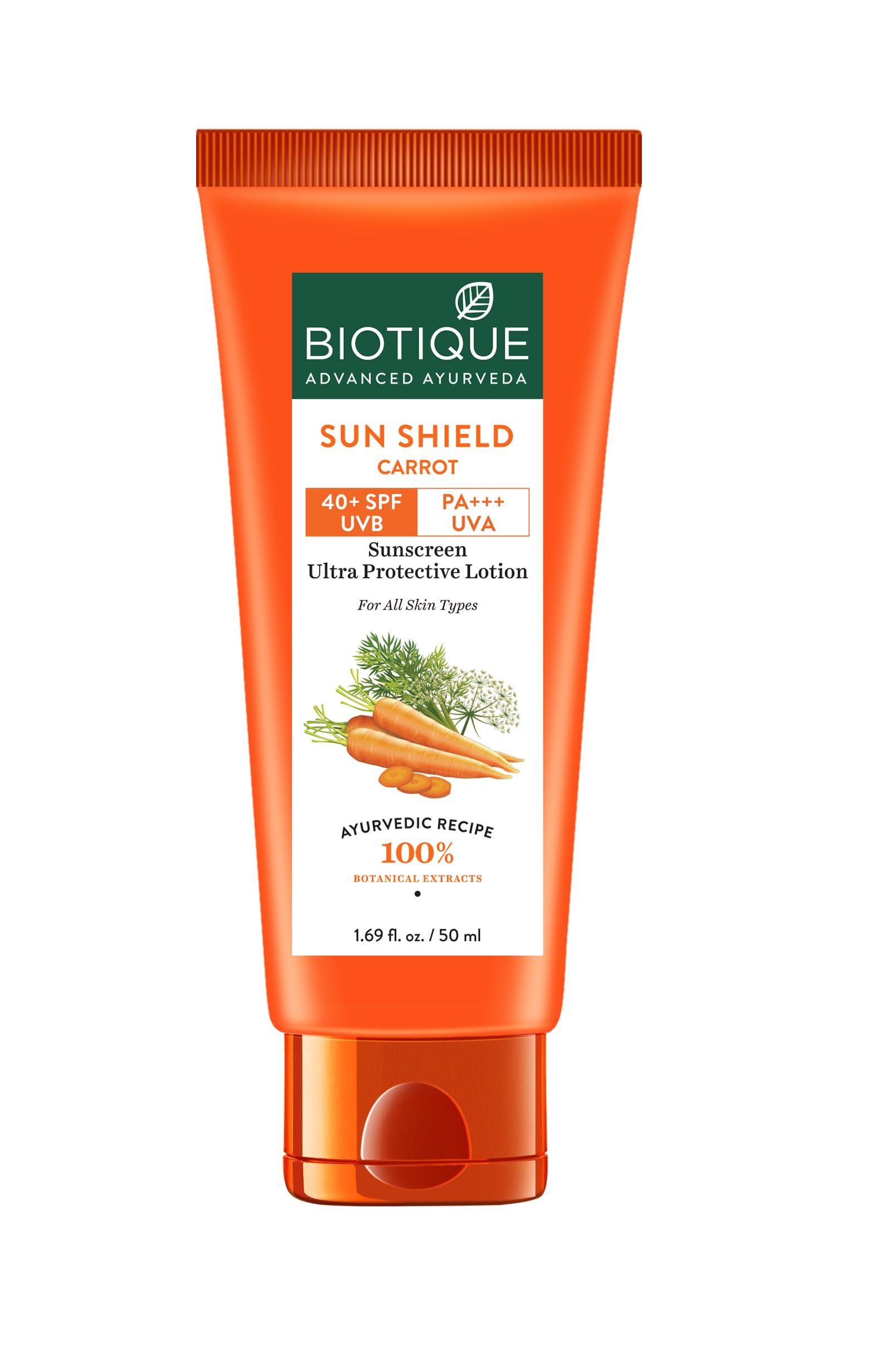 Biotique Bio Carrot SPF 40 face and body sun lotion
