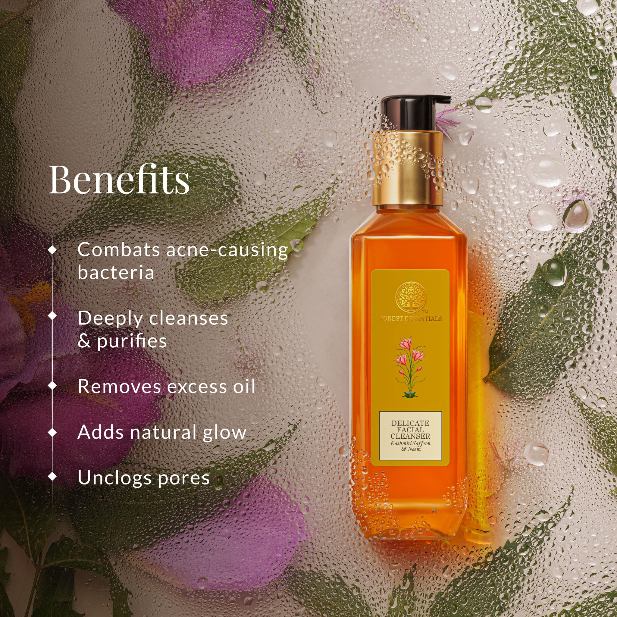 Forest Essentials Silkening Shower Wash Oudh & Green Tea & Forest Essentials Delicate Facial Cleanser Kashmiri Saffron & Neem Combo – view 4