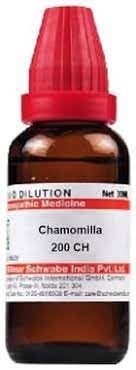 Chamomilla 200 CH liquid bottle pack from Dr. Willmar Schwabe India
