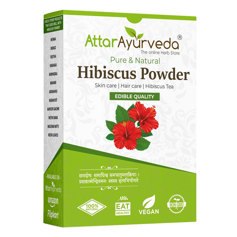 Unscented hibiscus flower powder pack for hair care and face packs