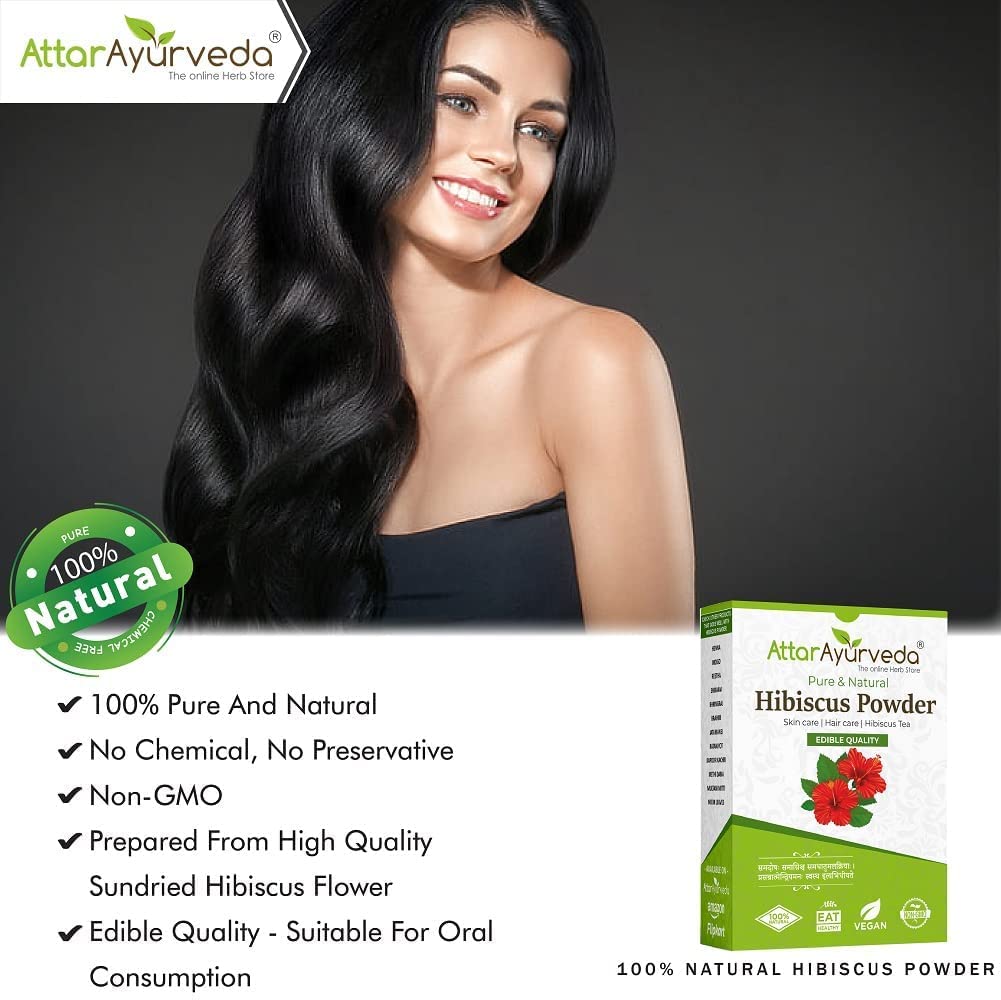 Attar Ayurveda Hibiscus powder for hair growth (100 Grams) – view 3