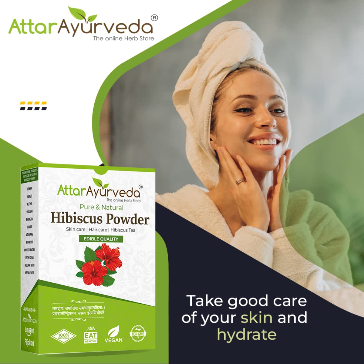 Attar Ayurveda Hibiscus powder for hair growth (100 Grams) – view 4