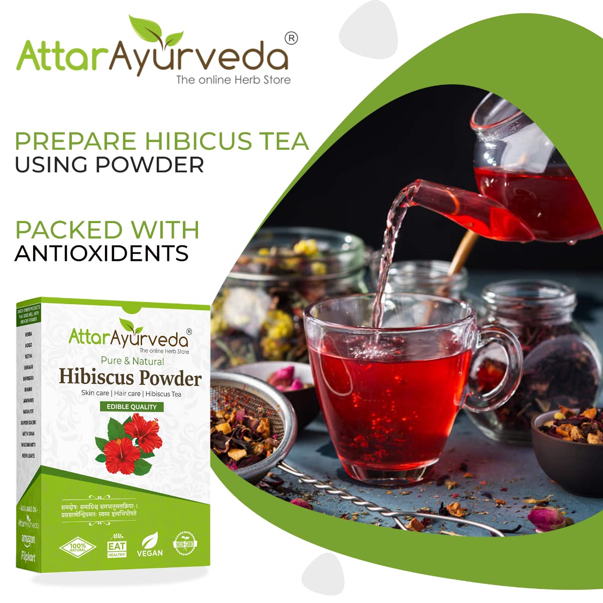 Attar Ayurveda Hibiscus powder for hair growth (100 Grams) – view 5