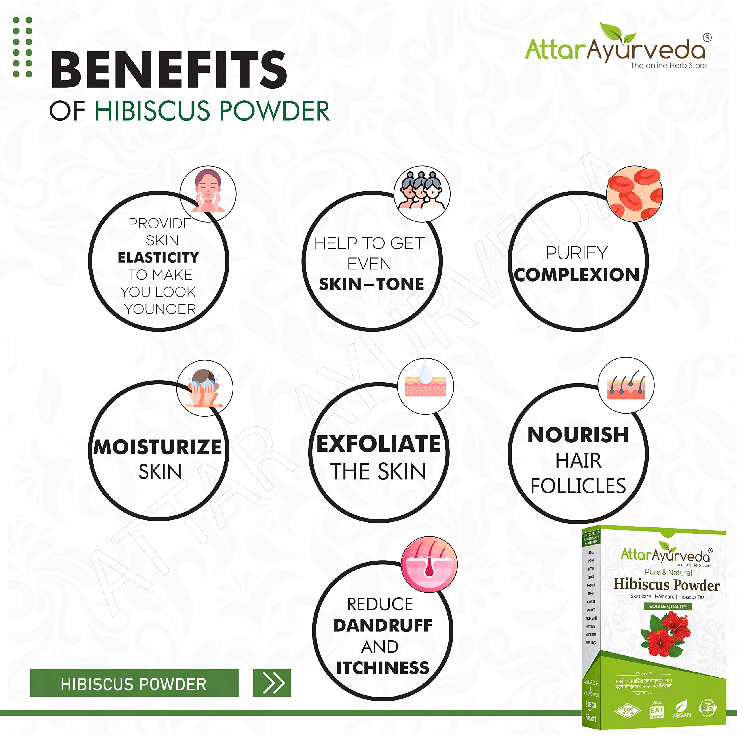 Attar Ayurveda Hibiscus powder for hair growth (100 Grams) – view 6