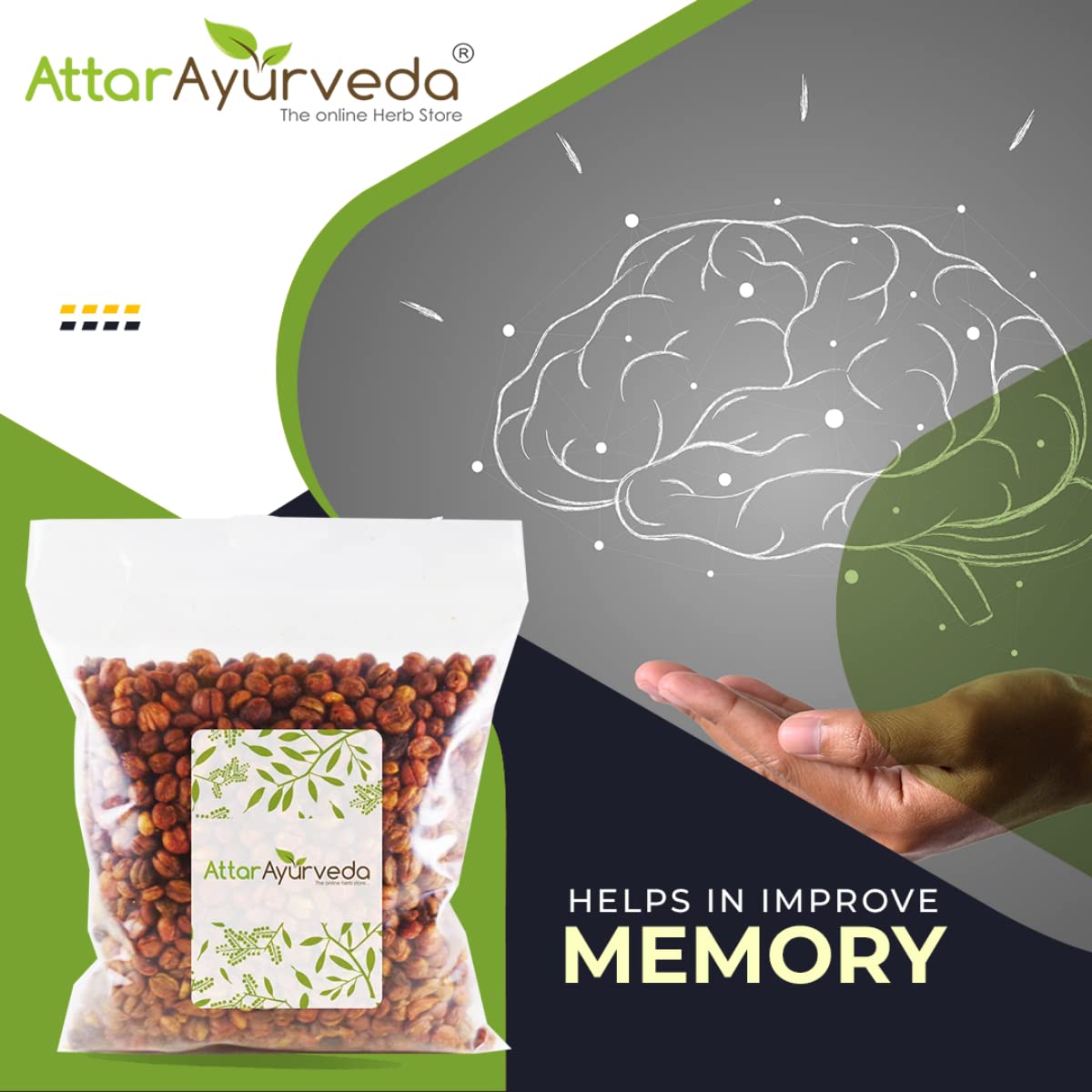 Attar Ayurveda Malkangni Seeds for Brain and Memory- Jyotishmati (100 Gram) – view 3