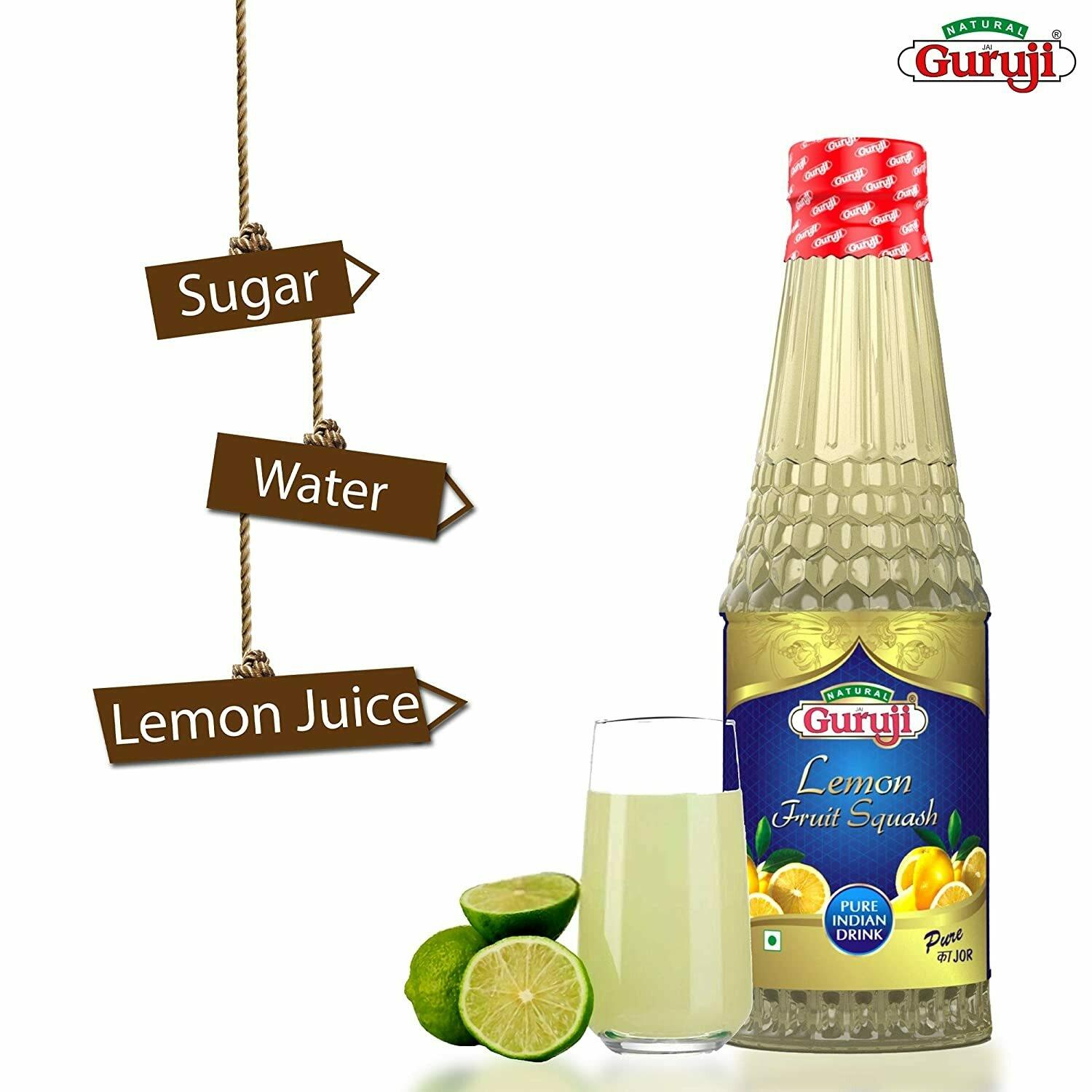 Natural Jai Guruji Masala Shikanji & Lemon Fruit Syrup Each 750Ml (Pack Of 2) – view 7
