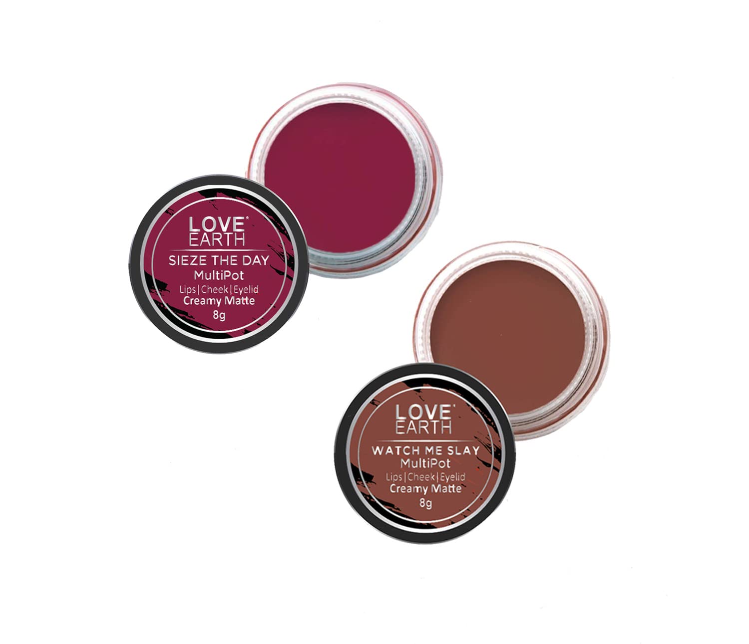 Love Earth lip and cheek tint combo in two shades