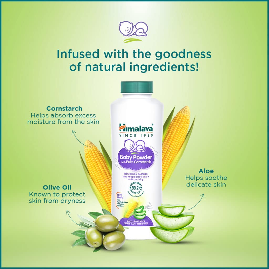 Himalaya Baby Powder with Pure Corn Starch (400g) – view 4