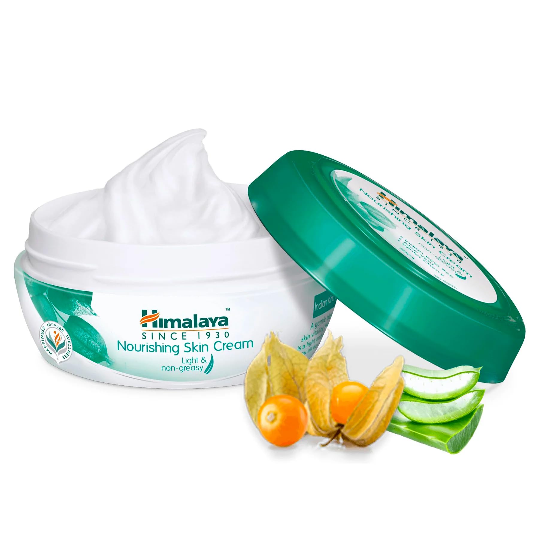 Himalaya body cream with almond oil, jojoba oil, and wheat germ