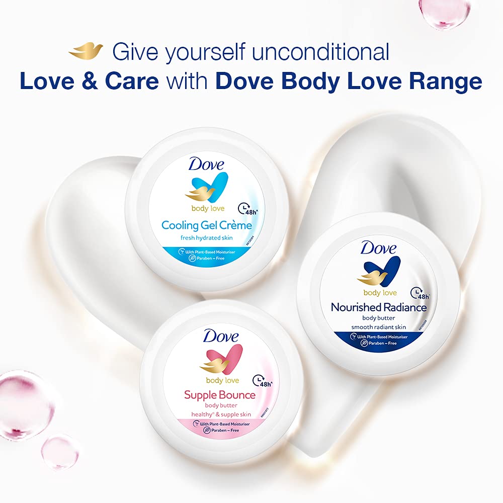 Dove Body Love Supple Bounce Body Butter Paraben Free, 48Hrs Moisturisation with Plant based Moisturiser Supple and Healthy Skin 145g – view 6