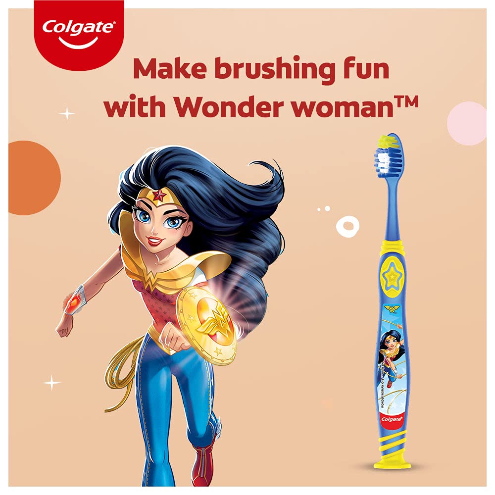 Colgate Batman Anticavity Toothpaste For Kids - 80g (Bubble Fruit Flavour) & Colgate Kids Wonder Woman Extra- Soft Toothbrush (5+ Years) - 1 Pc – view 6