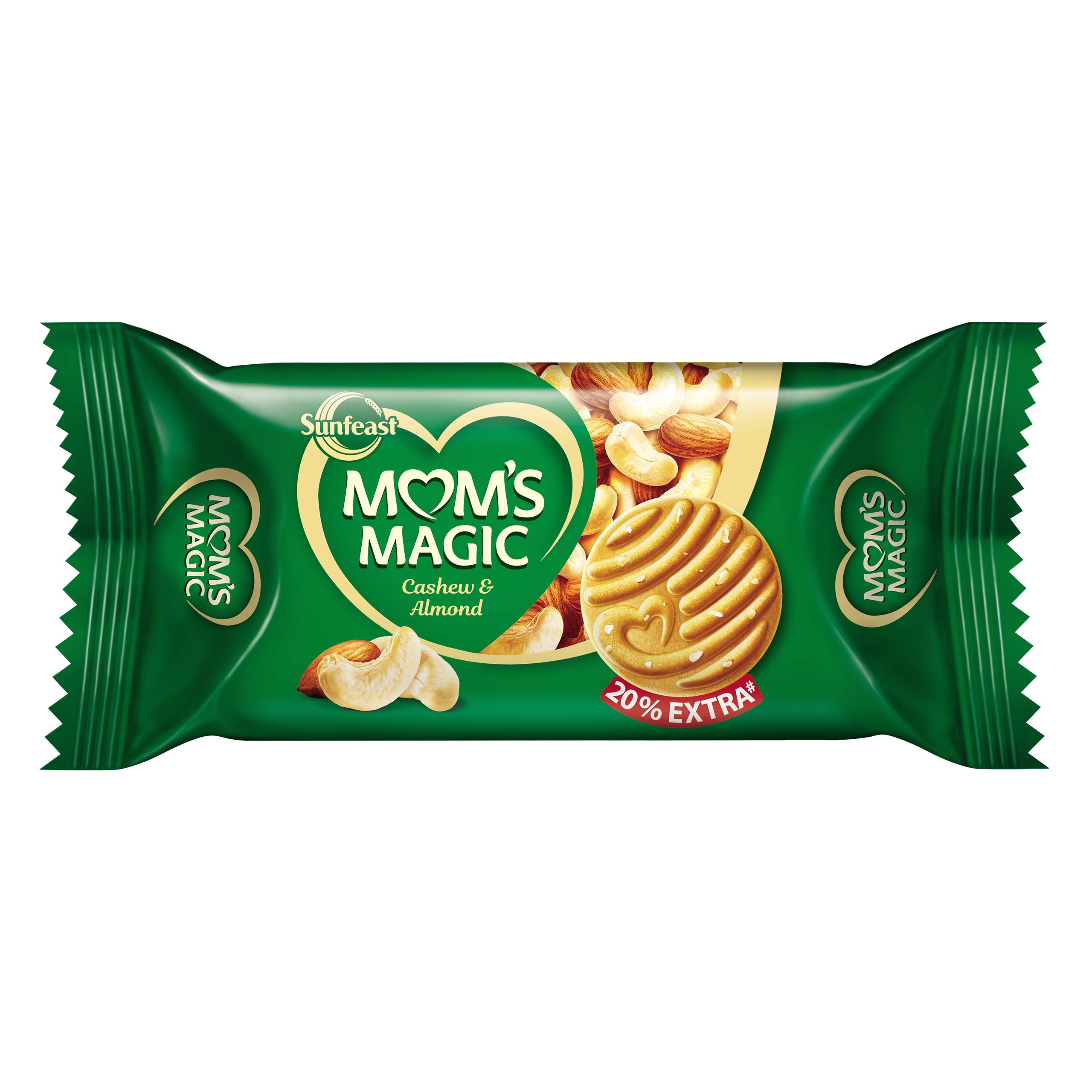 Front pack of Sunfeast Mom's Magic cashew almond cookies