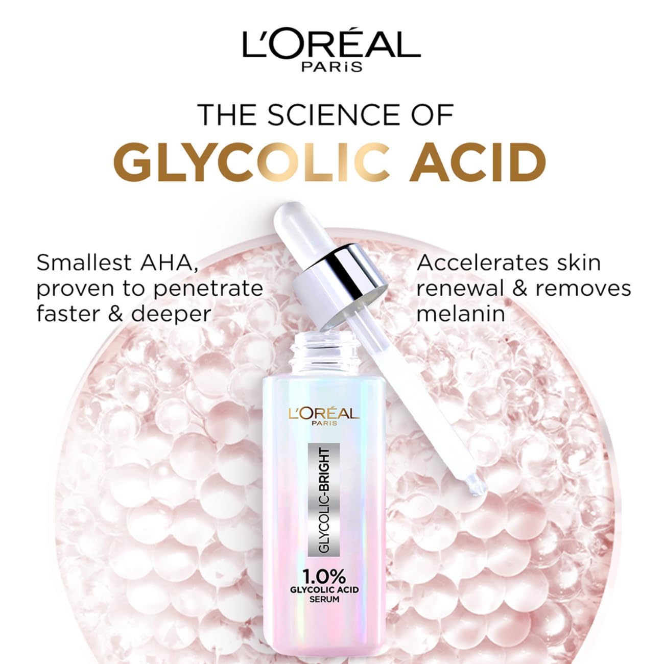 L'Oreal Paris Instant Glowing Serum, 1% Glycolic Acid, 2% Niacinamide Serum, Visibly Minimizes Spots, Reveals Even Skin Tone, Glycolic Bright Skin, 30ml – view 4