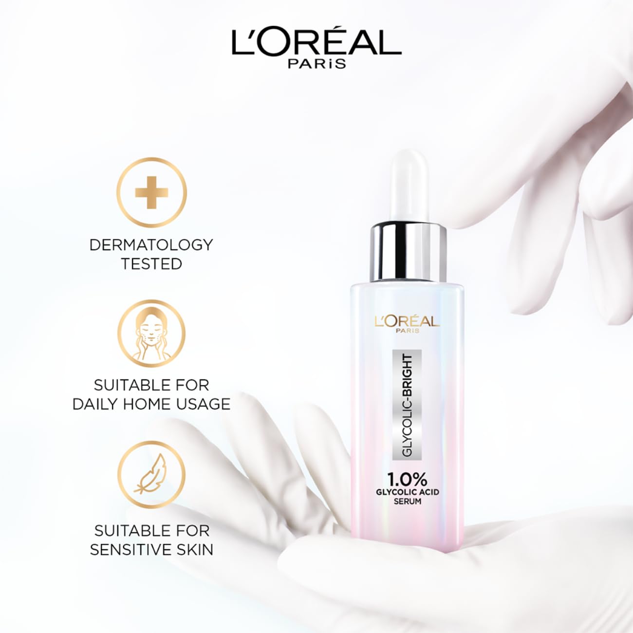 L'Oreal Paris Instant Glowing Serum, 1% Glycolic Acid, 2% Niacinamide Serum, Visibly Minimizes Spots, Reveals Even Skin Tone, Glycolic Bright Skin, 30ml – view 6