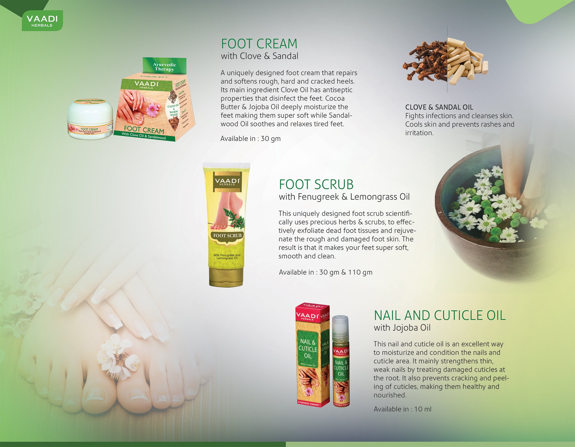 Vaadi Herbals Value Foot Scrub with Fenugreek and Lemongrass Oil, 30gmsx4 – view 3