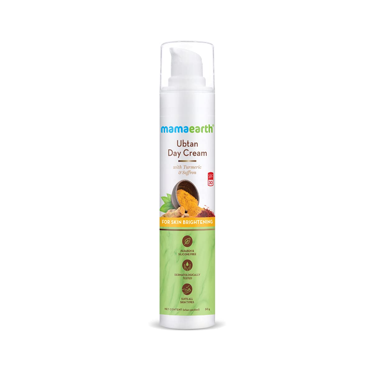 Mamaearth Ubtan Day Cream 50 g with turmeric and saffron