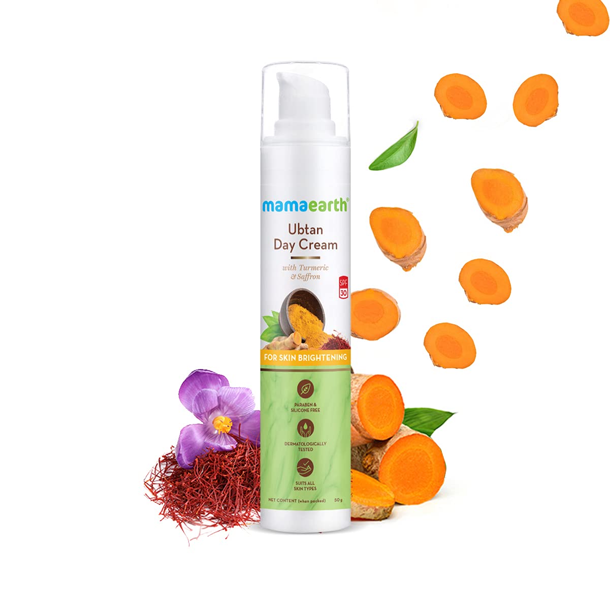Mamaearth Ubtan Day Cream with SPF 30, with Turmeric & Saffron for Skin Brightening – view 2