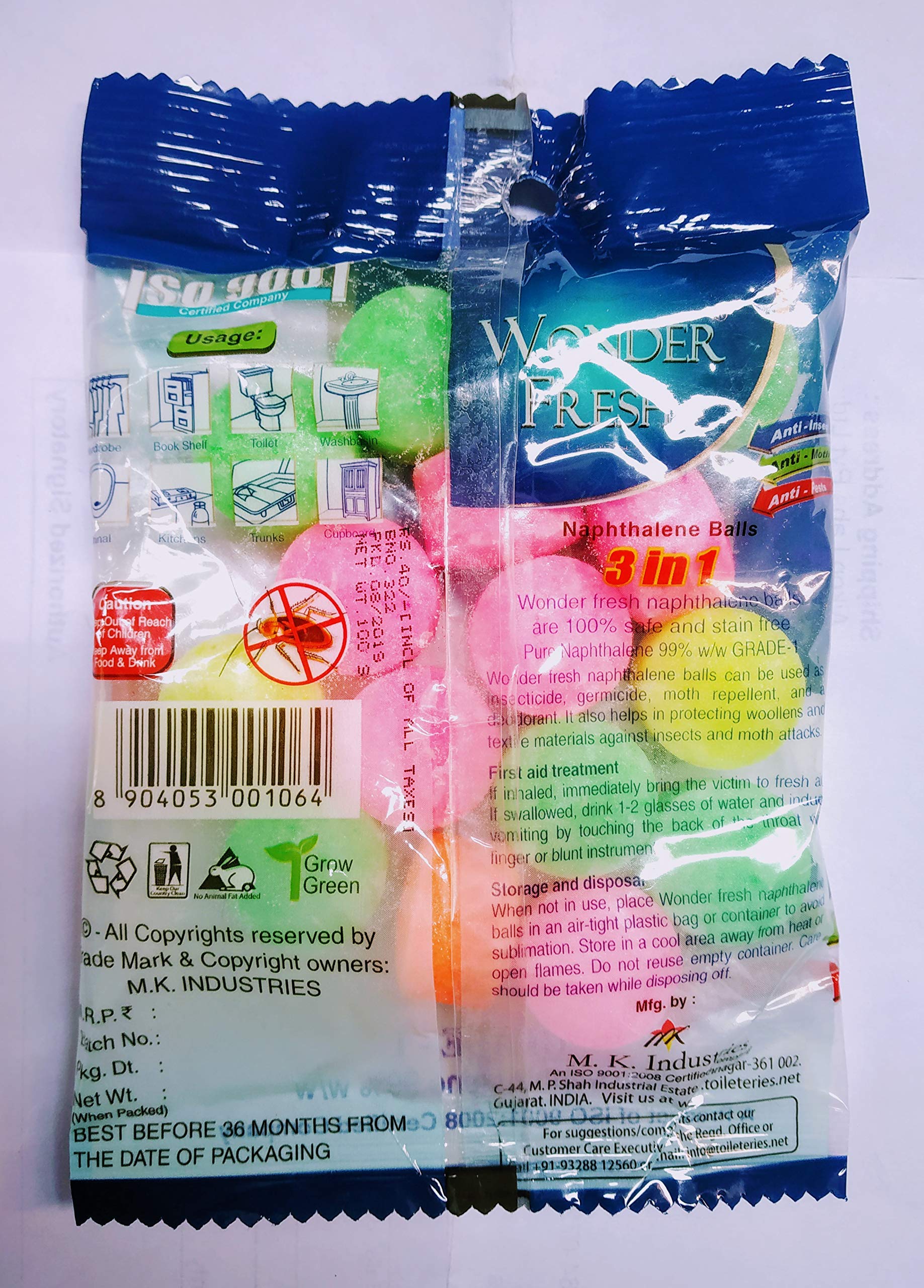 Wonder Fresh Colour Naphthalene Ball 100gms (Pack of 5 Packets) – view 3