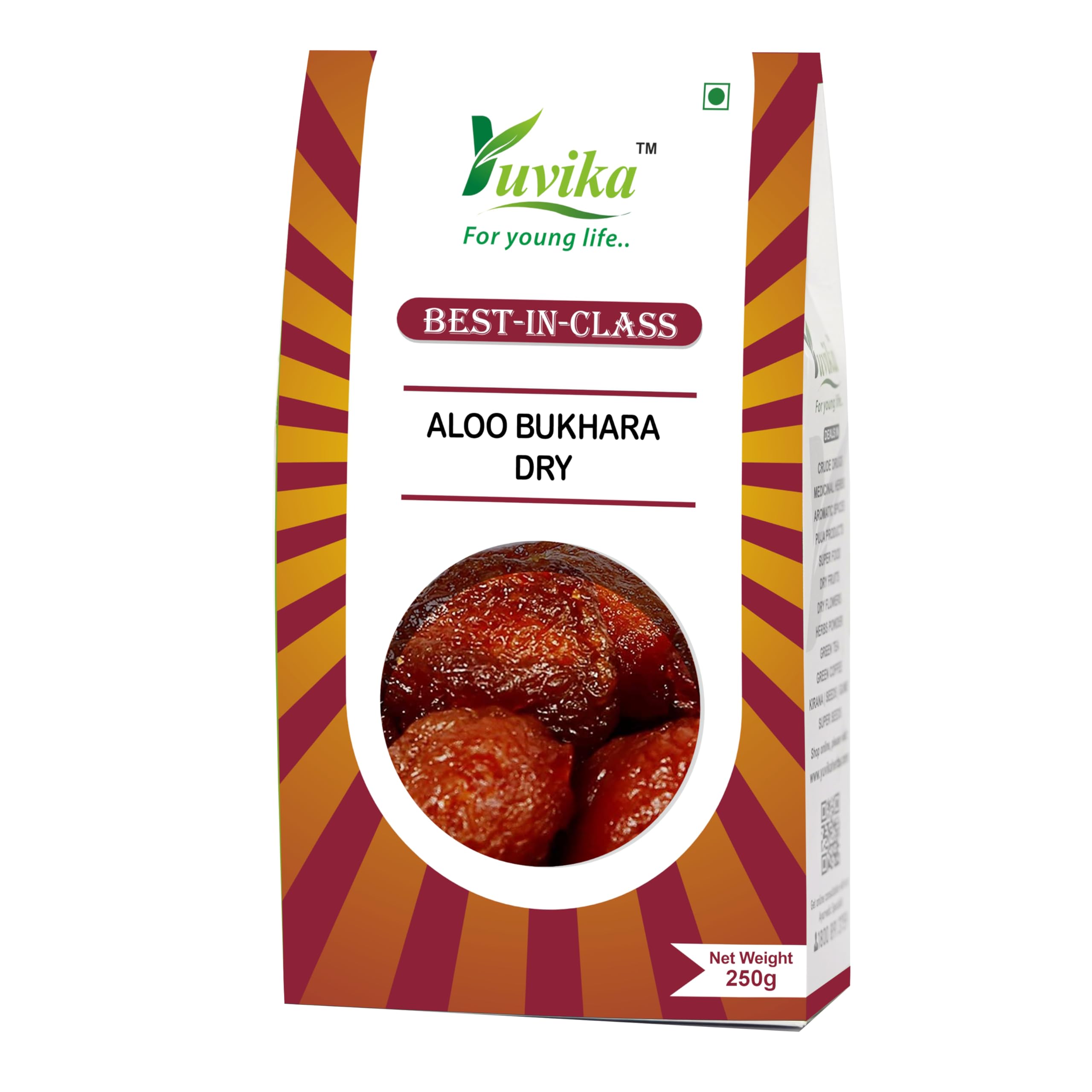 Yuvika Aloo Bukhara Dry - Subgenus Prunus - Dried Plum - Alpacoda Pazham 250 Grams