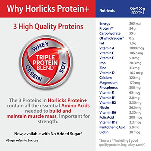 Horlicks Protein Plus Nutrition Drink - 400g (Vanilla) – view 5