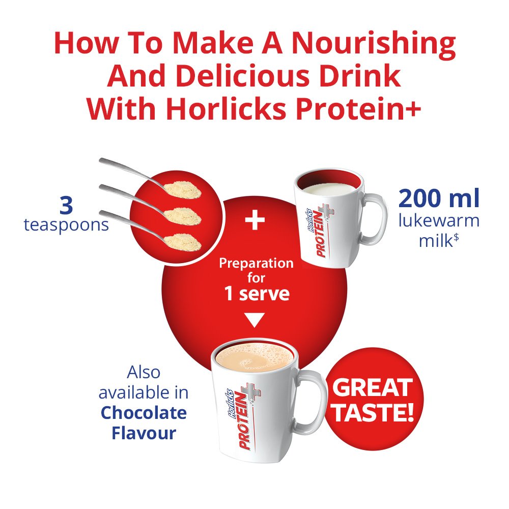 Horlicks Protein Plus Nutrition Drink - 400g (Vanilla) – view 6