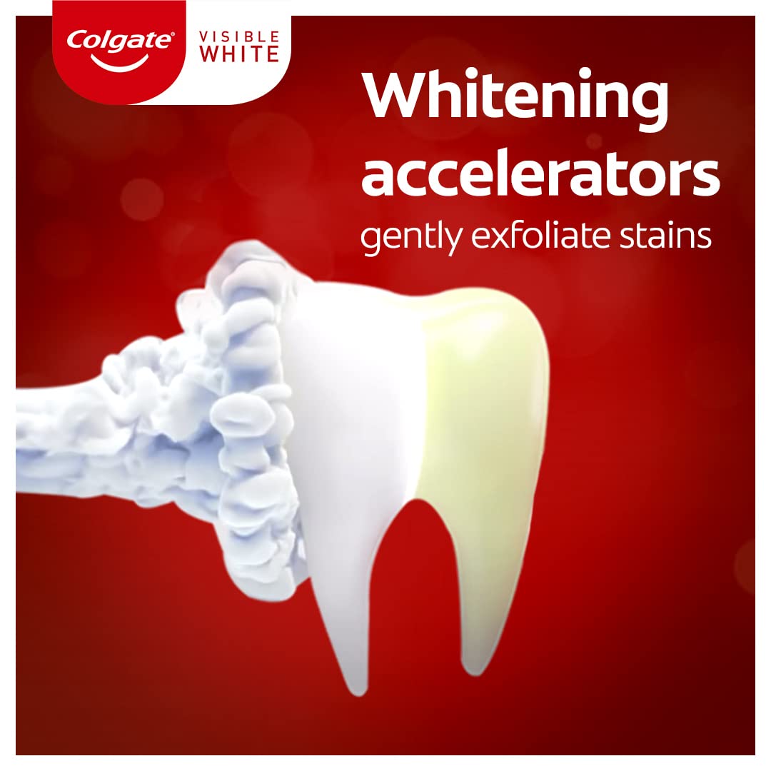 Colgate Visible White Toothpaste(oral care) with Makeup Applicator Sponge - 400gm (4x100g) – view 2