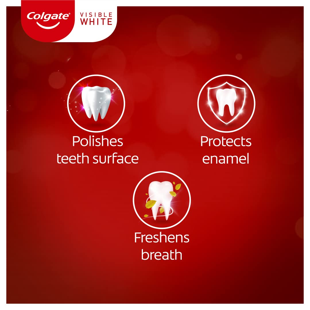 Colgate Visible White Toothpaste(oral care) with Makeup Applicator Sponge - 400gm (4x100g) – view 3