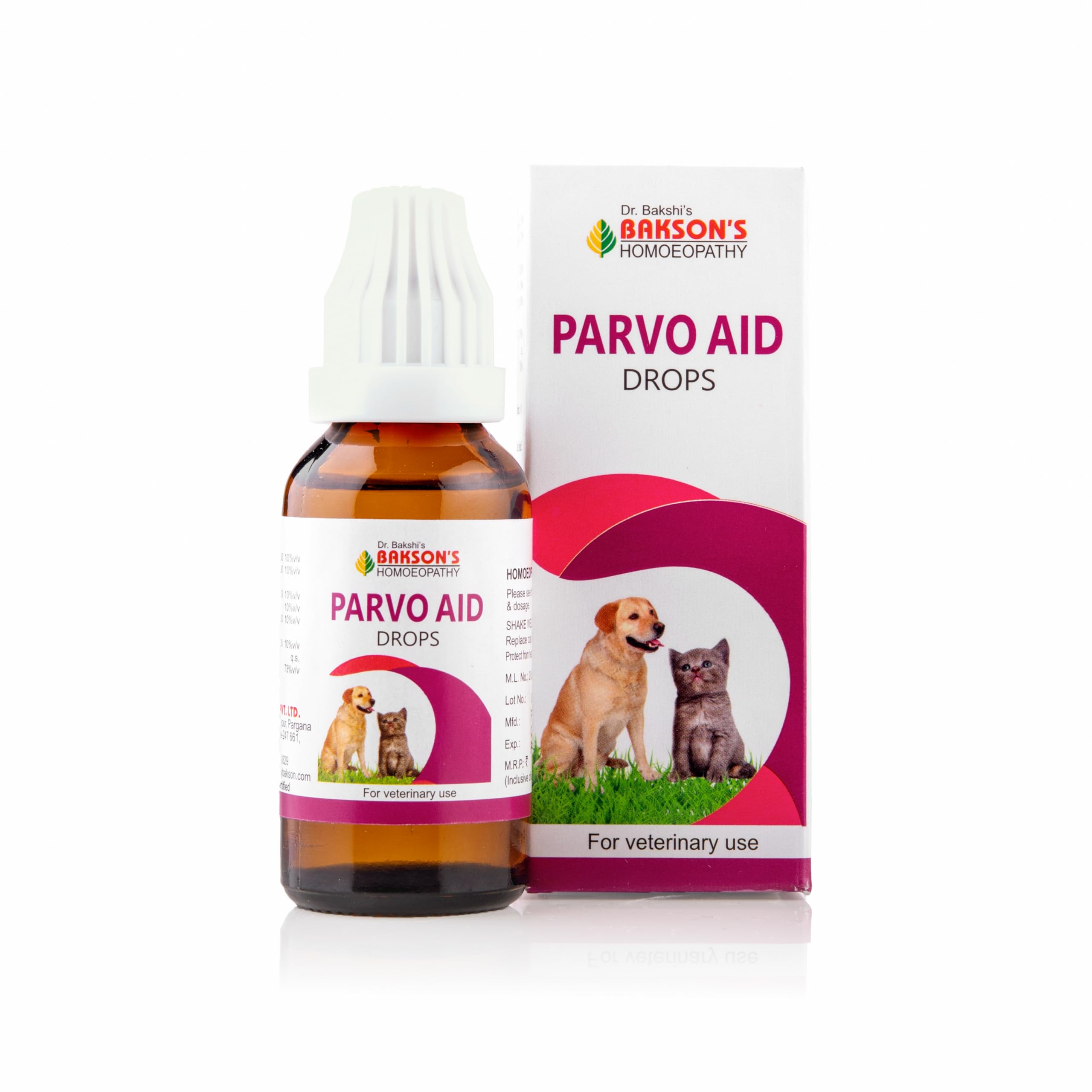 Bakson Veterinary Parvo Aid pet drops front pack 30 ml