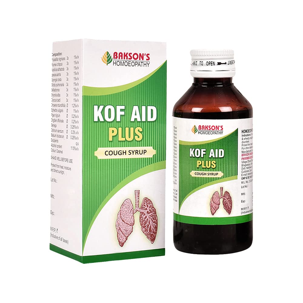 Twin pack of Bakson's Kof Aid Plus Syrup bottles