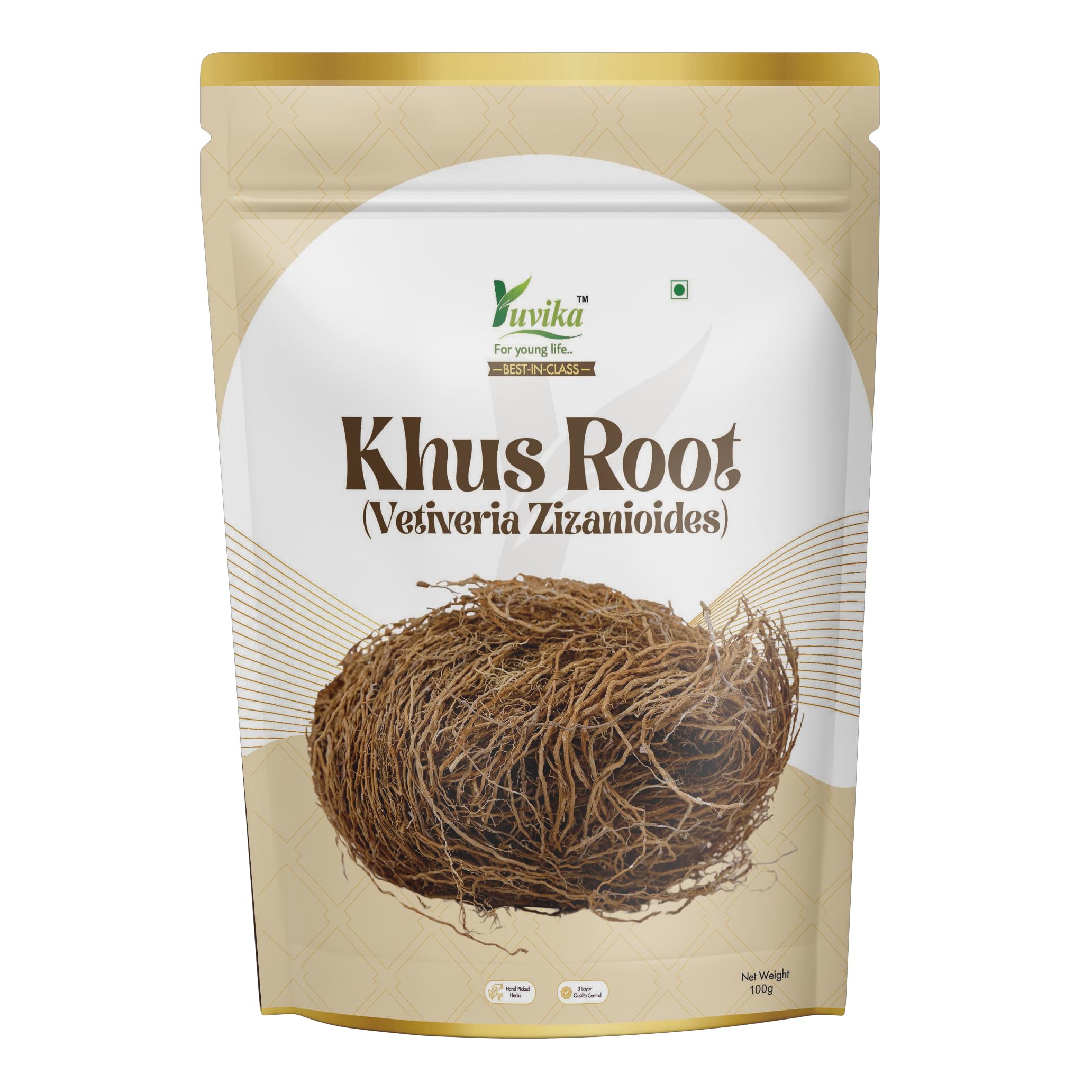 Pack of Yuvika whole khus root vetiver roots 100 grams
