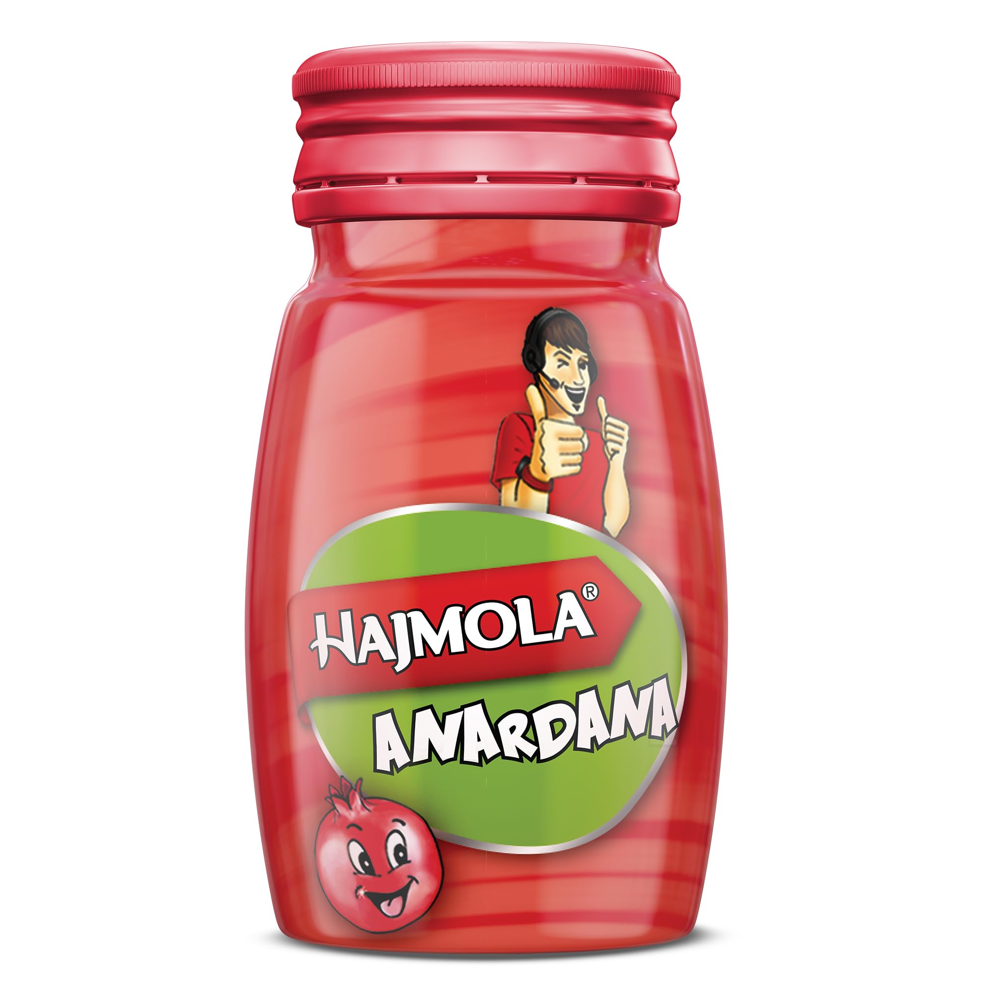 Front view of Dabur Hajmola Anardana tablets jar, 120 count