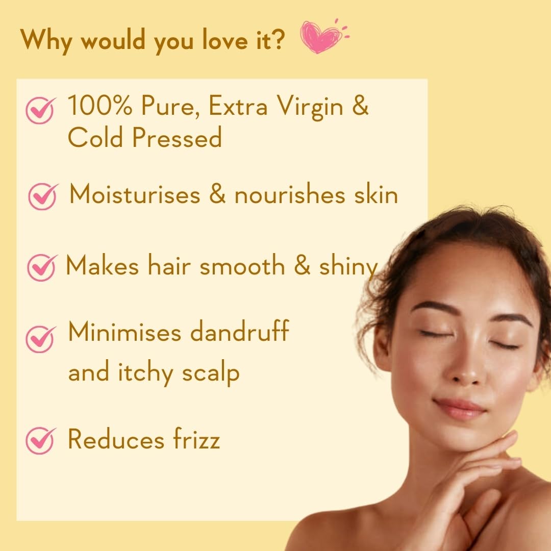 WishCare Pure Cold Pressed Sweet Almond Oil for Hair Growth and Glowing Skin & Face - 200ml – view 2