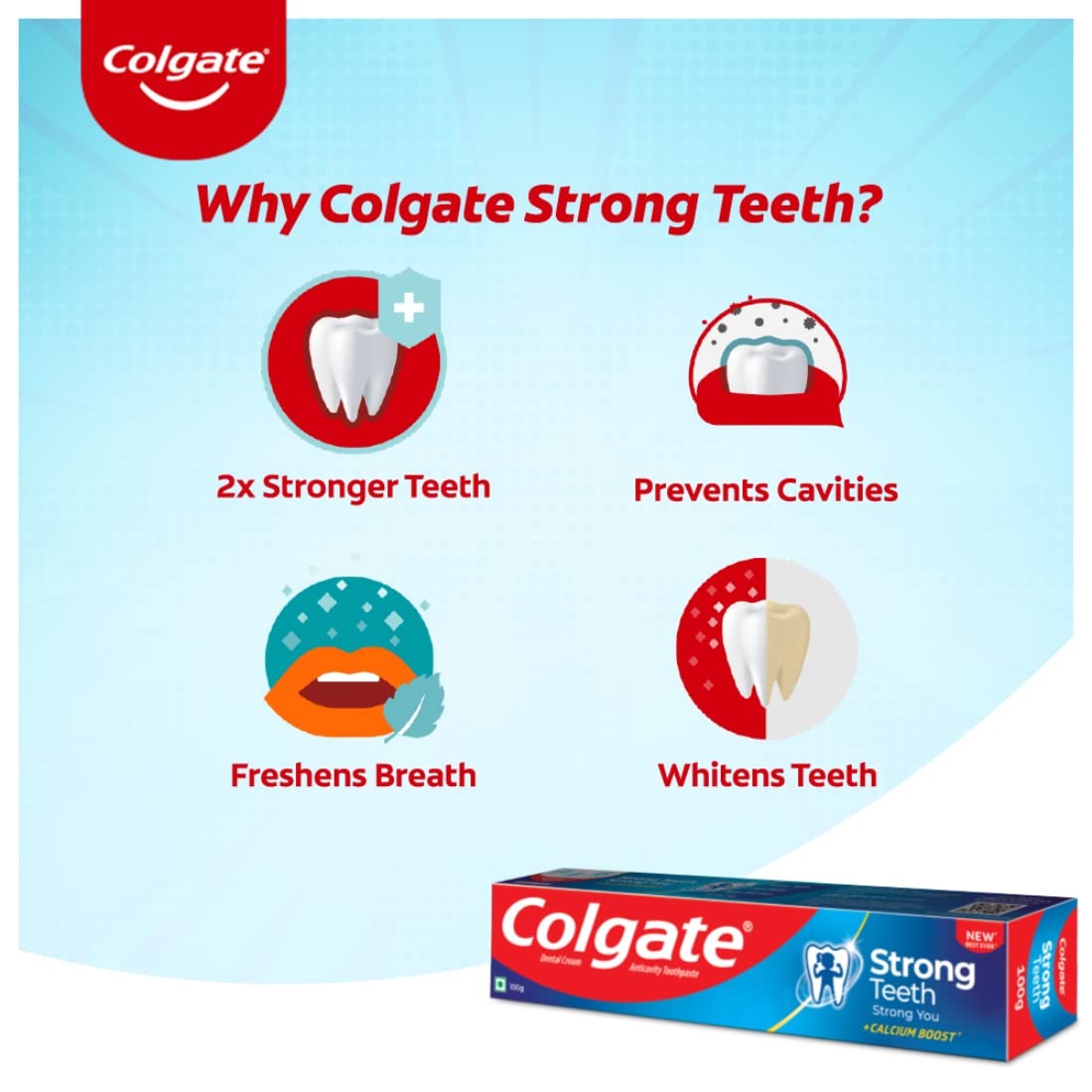 Colgate Strong Teeth, 200g (Pack of 3), India – view 9