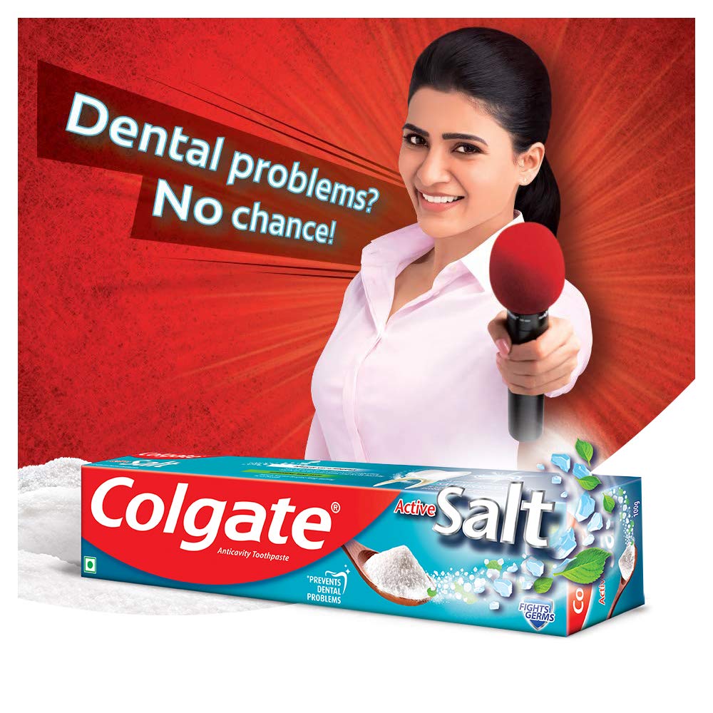 Colgate Toothpaste Active Salt Saver Pack - 300 g with ZigZag Neem Medium Bristle Toothbrush - 4 Pieces – view 2