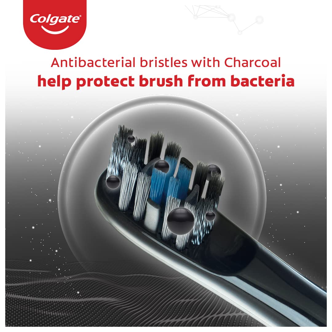 Colgate ProClinical 150 Charcoal Sonic Battery Powered Electric Toothbrush and Colgate 360 Deep Clean Charcoal Toothbrush Replacement Brush Heads - Pack of 2 – view 7