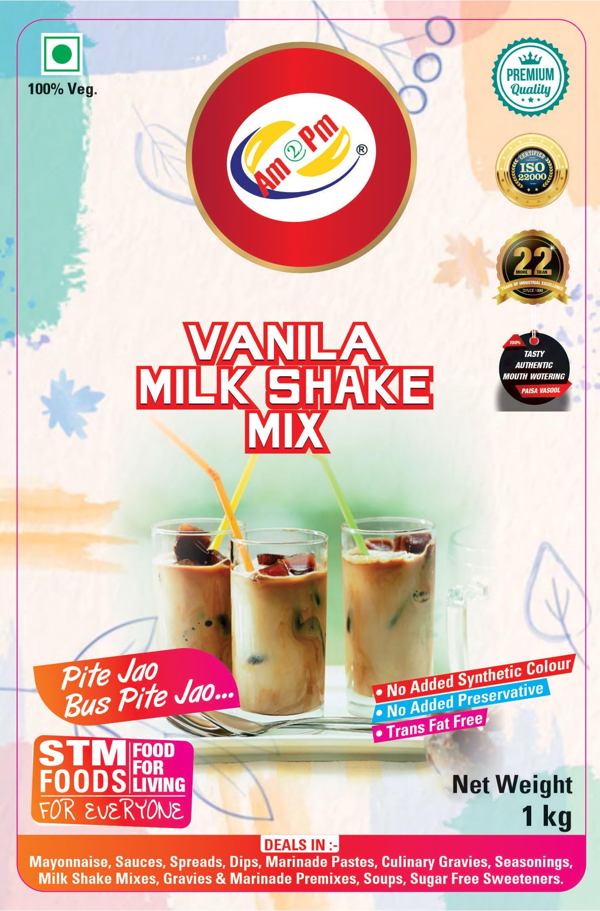 Am 2 Pm - Premium Silky Smoothy Milk Shake Mix, Flavoured Milk shake Premix Powder, Instant Premix Drink Milkshake Powder (Vanilla) – view 5