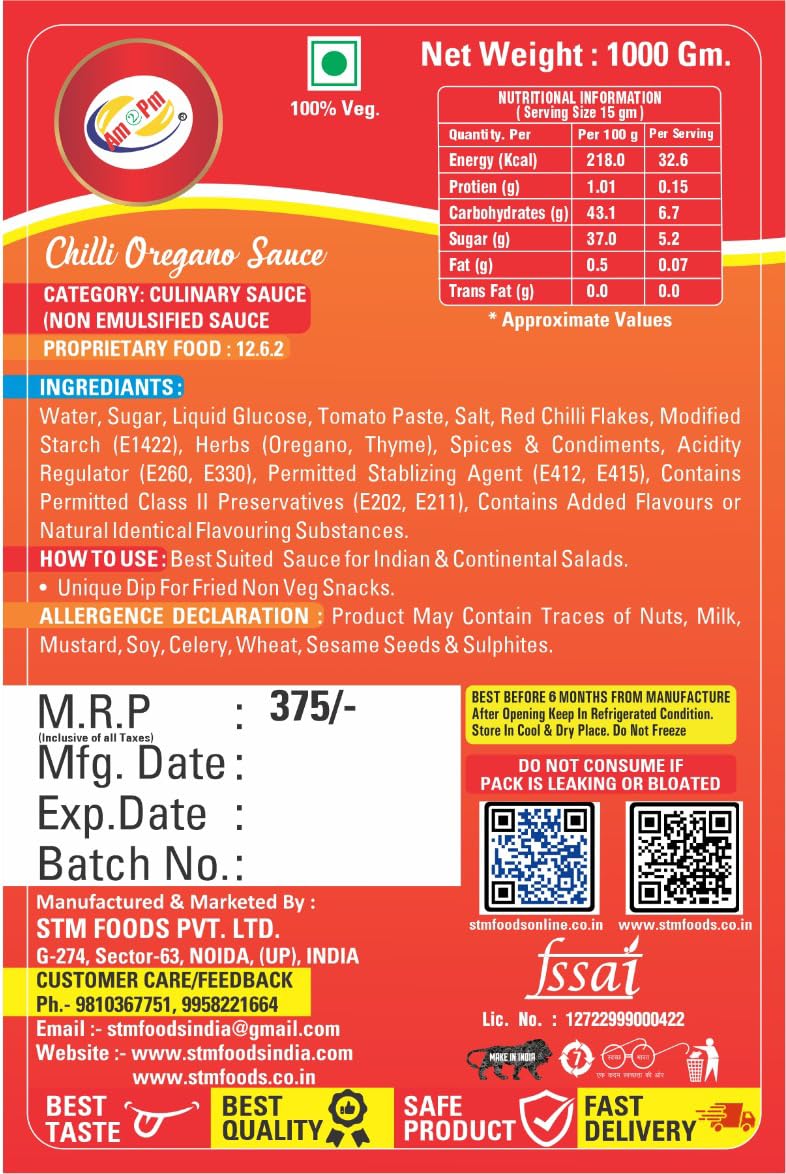 Am 2 Pm - Chilli Oregano Sauce 100% Vegan Natural Ingredients – view 3