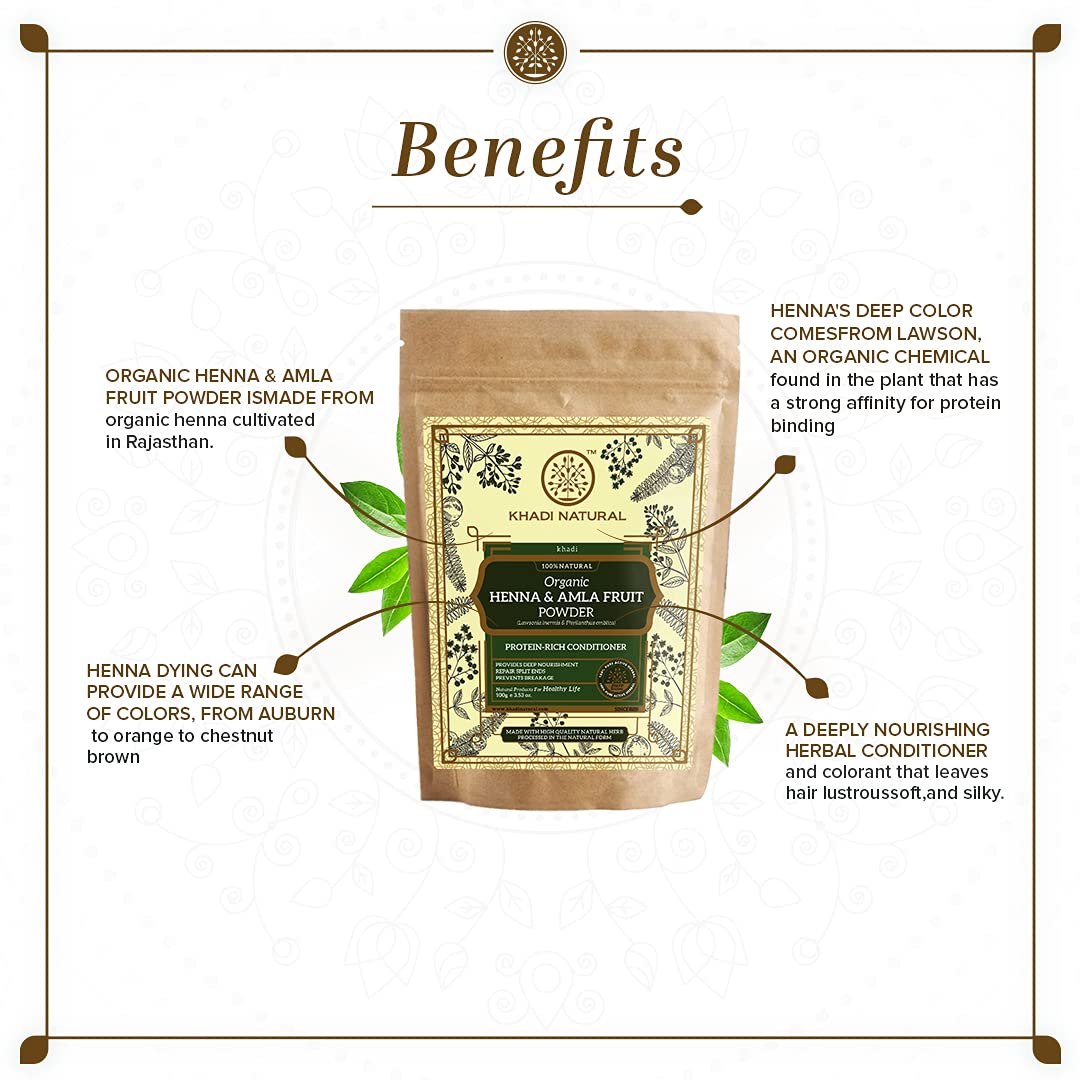 KHADI NATURAL Henna & Amla Fruit Organic Powder – view 4