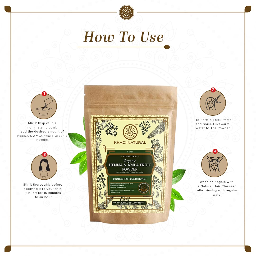 KHADI NATURAL Henna & Amla Fruit Organic Powder – view 5