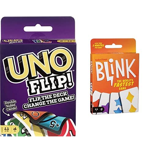 Mattel Games Uno Flip Side & Reinhards Staupe's Blink The World's Fastest Card Game for Kids (Multicolour)