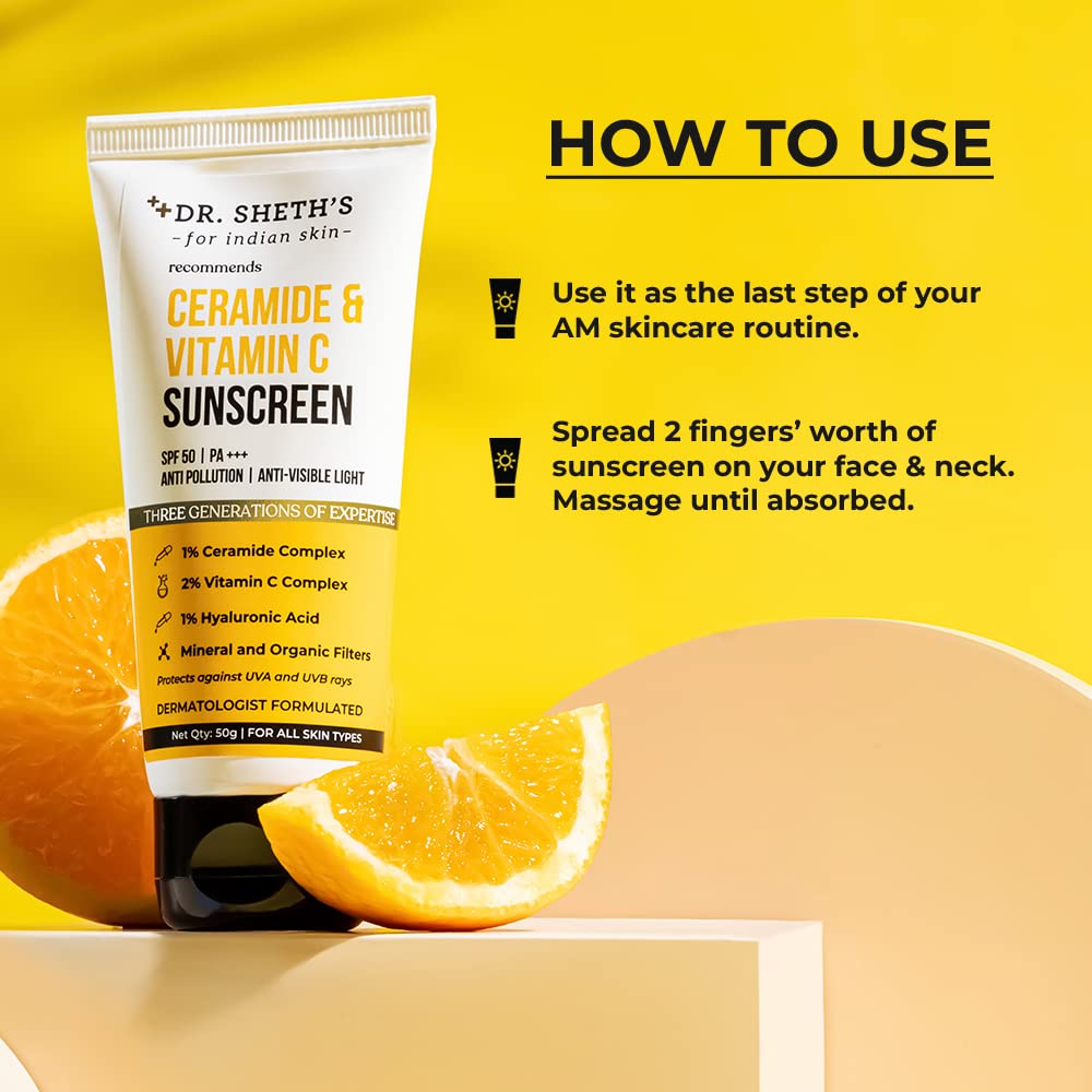 Dr. Sheth's Ceramide & Vitamin C Sunscreen SPF 50+ PA+++ – view 4