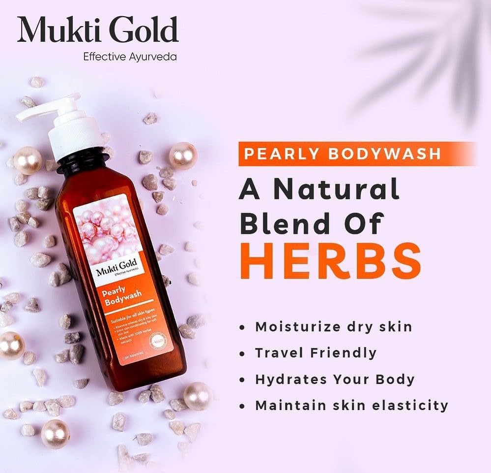 Axiom Mukti Gold Pearly Body wash, Made with herbal extracts, Aloevera Relieves Dry & Itchy Skin with Extra Skin Conditioning, Useful for all skin types, Soft skin feel -250ml – view 4