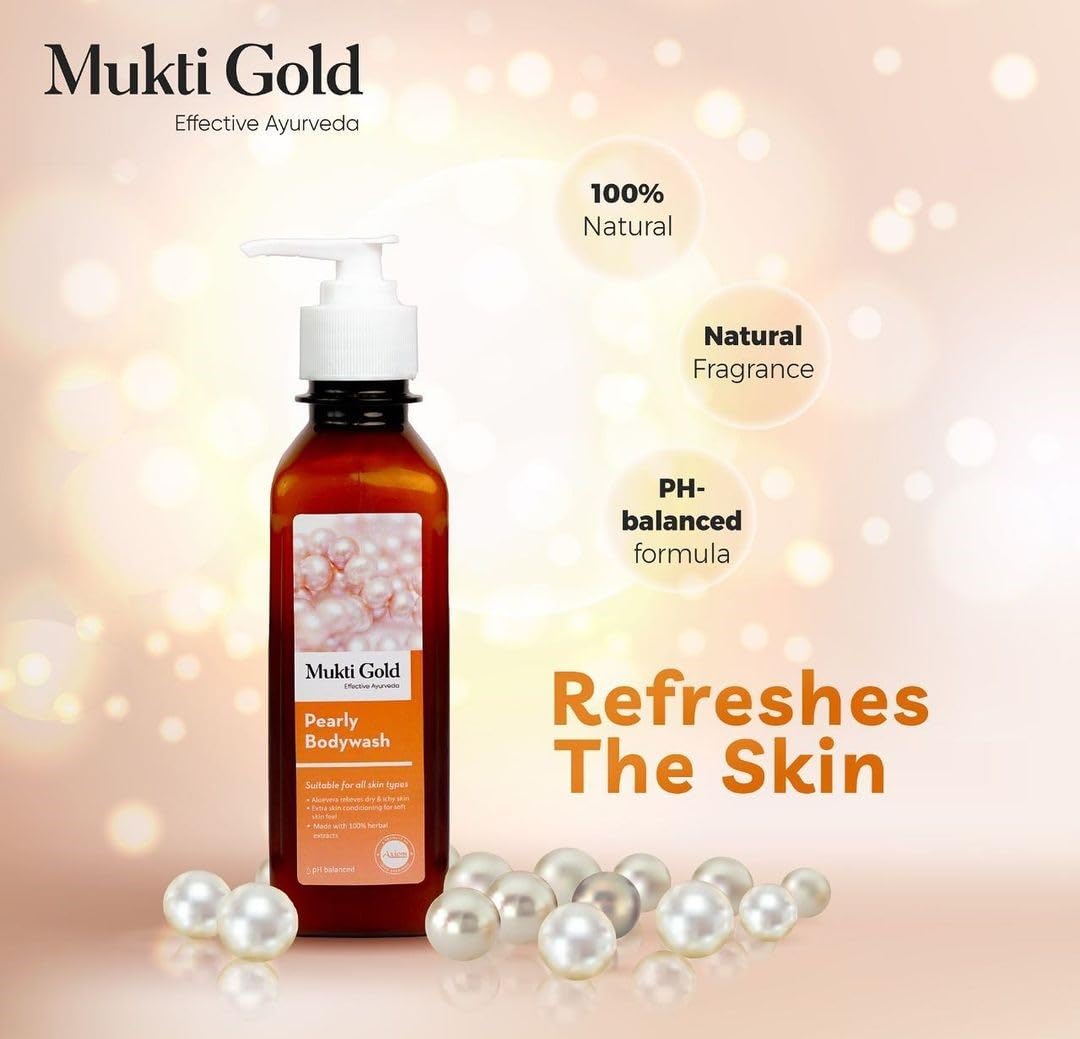 Axiom Mukti Gold Pearly Body wash, Made with herbal extracts, Aloevera Relieves Dry & Itchy Skin with Extra Skin Conditioning, Useful for all skin types, Soft skin feel -250ml – view 6