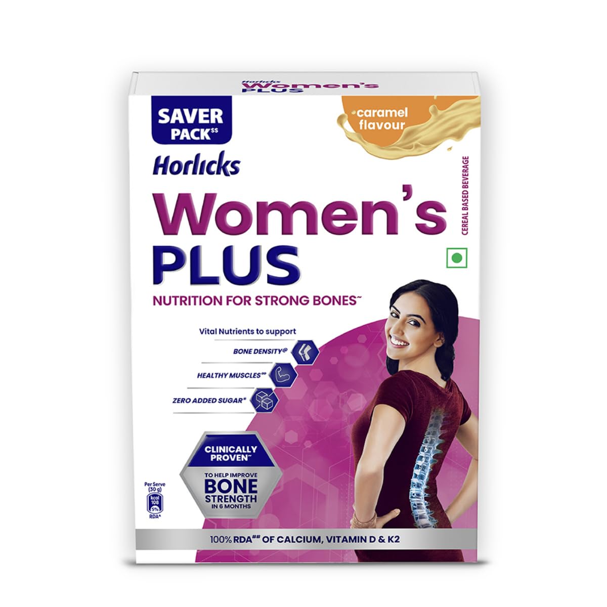 Horlicks Women's Plus caramel refill pack for women's bone nutrition