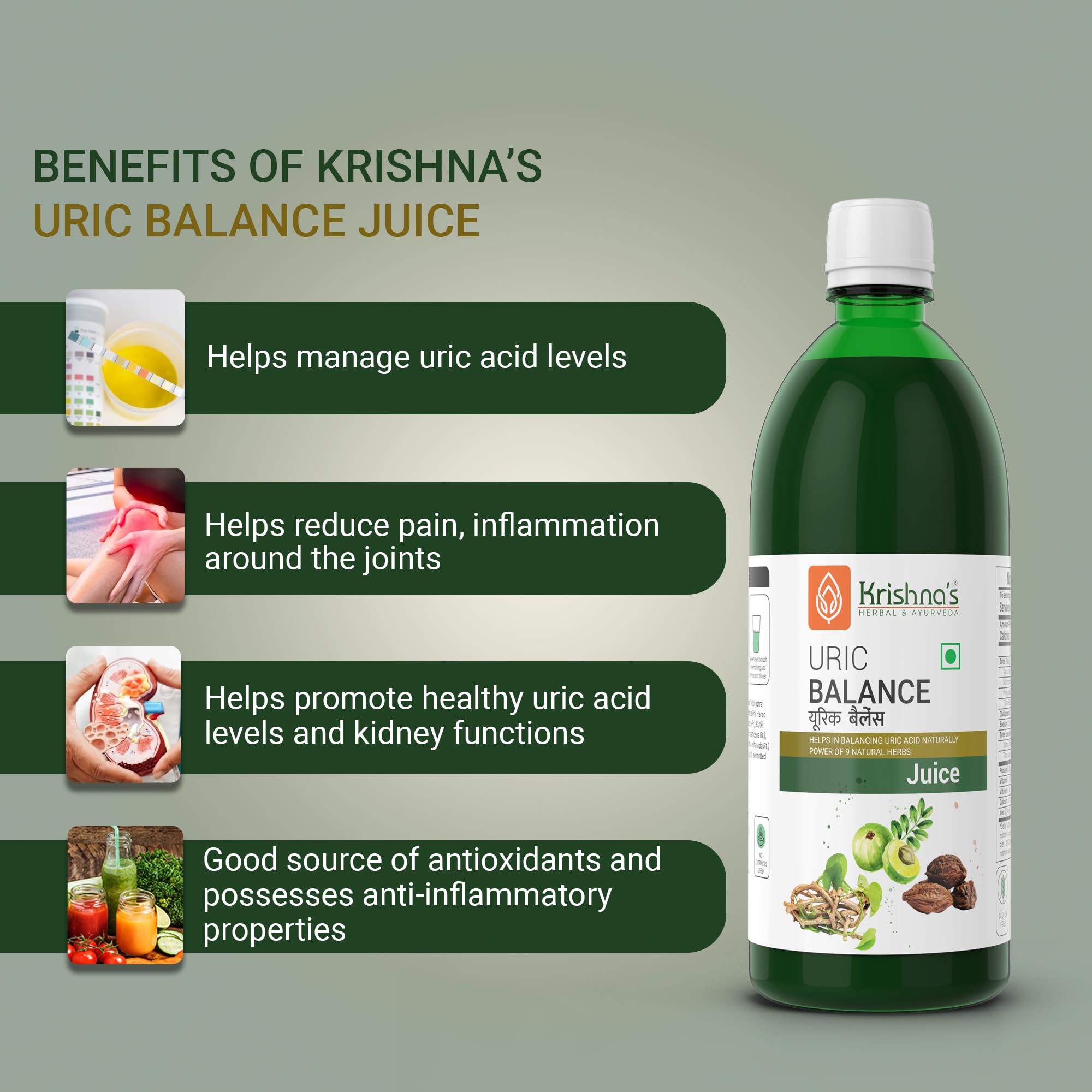 KRISHNA'S HERBAL & AYURVEDA Uric Balance Juice 1000 Ml – view 4