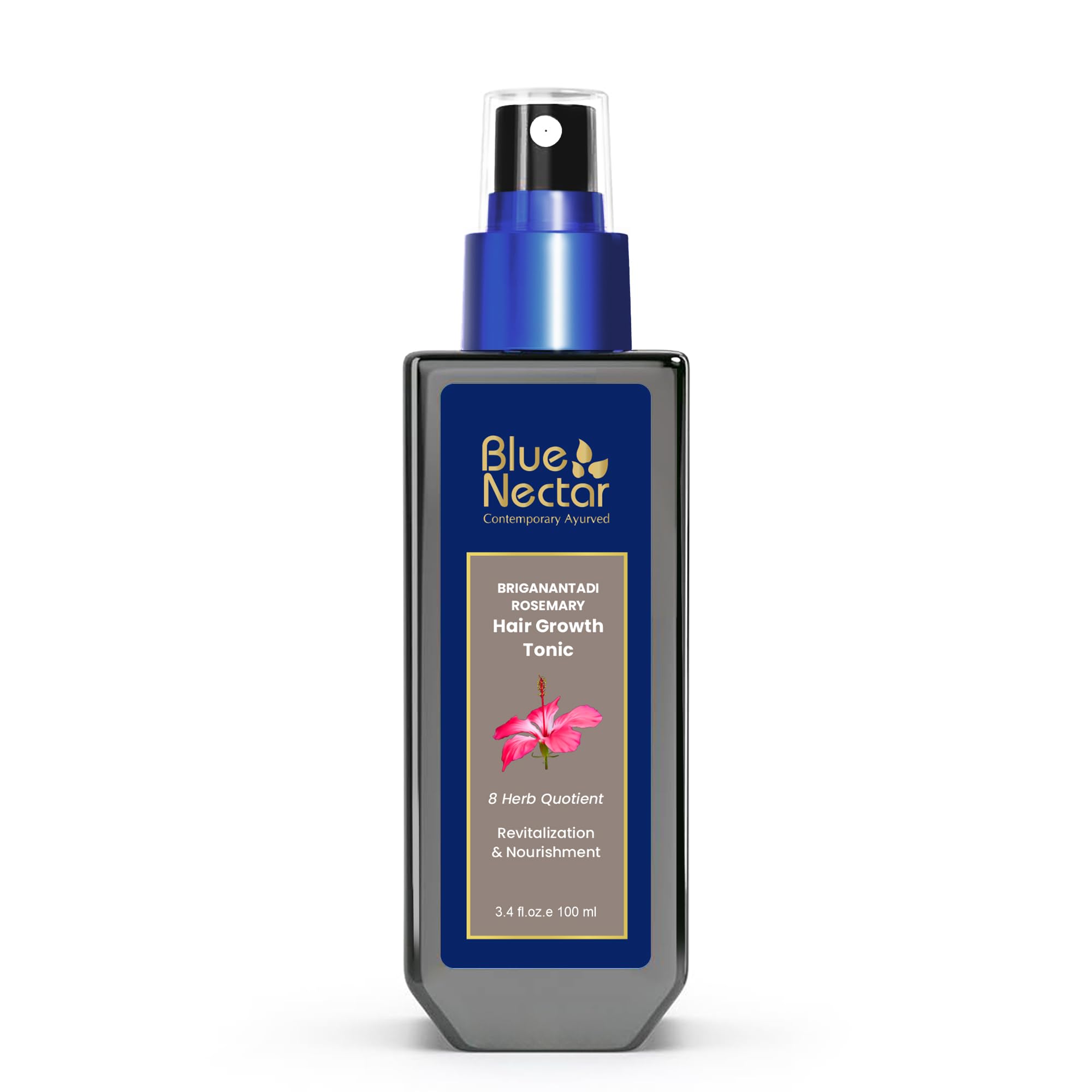 Blue Nectar Rosemary Advanced Hair Growth Serum for Woman & Man | Natural Alternate to Redensyl Serum | Ayurvedic Hair Growth Spray with Bhringraj (8 Herbs, 100 ml)