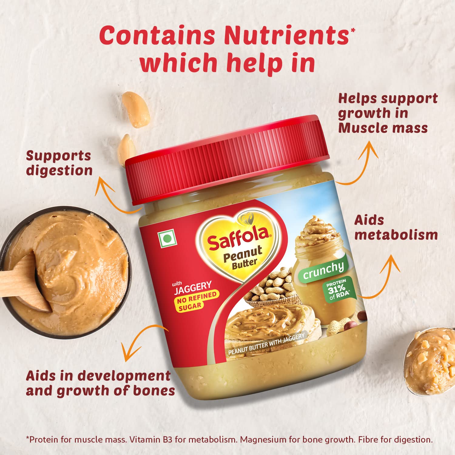 Saffola Peanut Butter Crunchy, 350 gm – view 4