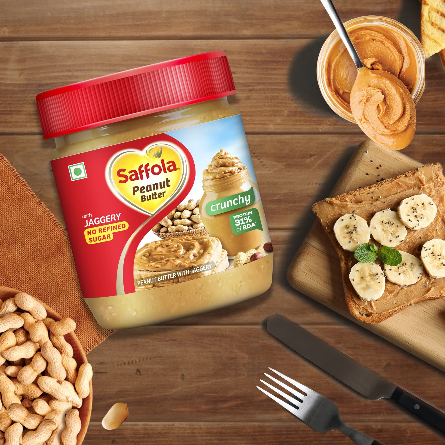 Saffola Peanut Butter Crunchy, 350 gm – view 8